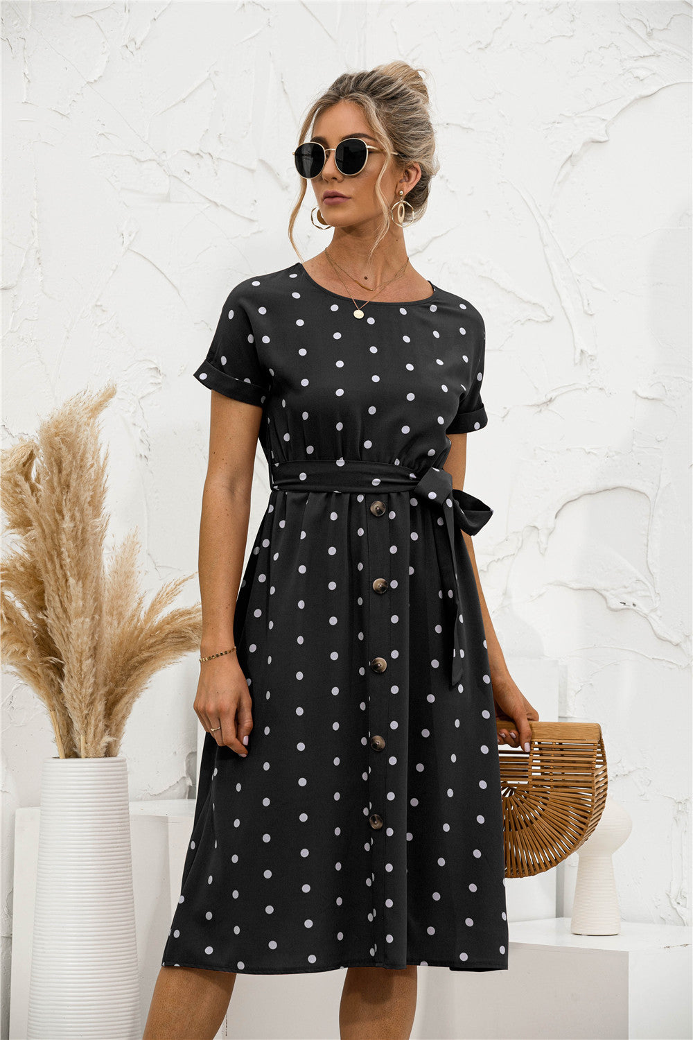 Maya™ Polka Dot Midi Dress