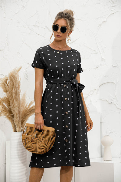 Maya™ Polka Dot Midi Dress