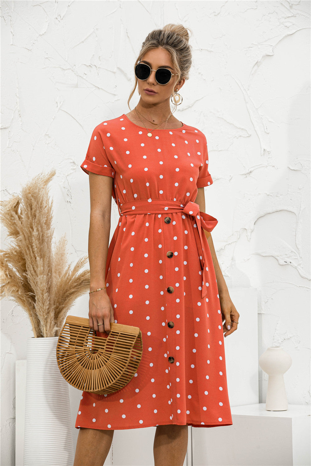 Maya™ Polka Dot Midi Dress